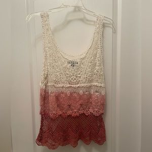 American Eagle ombré crotcheted tank